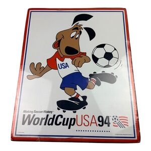 Vintage 1994 World Cup USA Poster Striker Mascot 16x20 New‎ Sealed Crystal Art